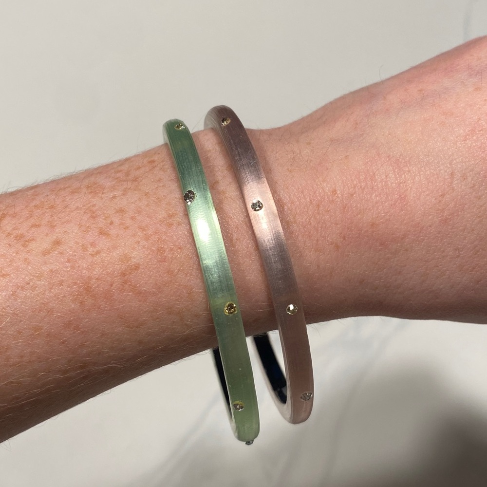 Alexis Bittar Lucite Studded Bangle Bracelet Set